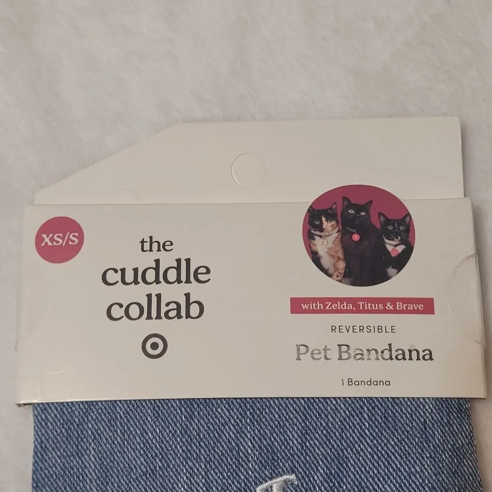 The Cuddle Collab Reversible Bandana Cat Social Club Size XS-S Cat New